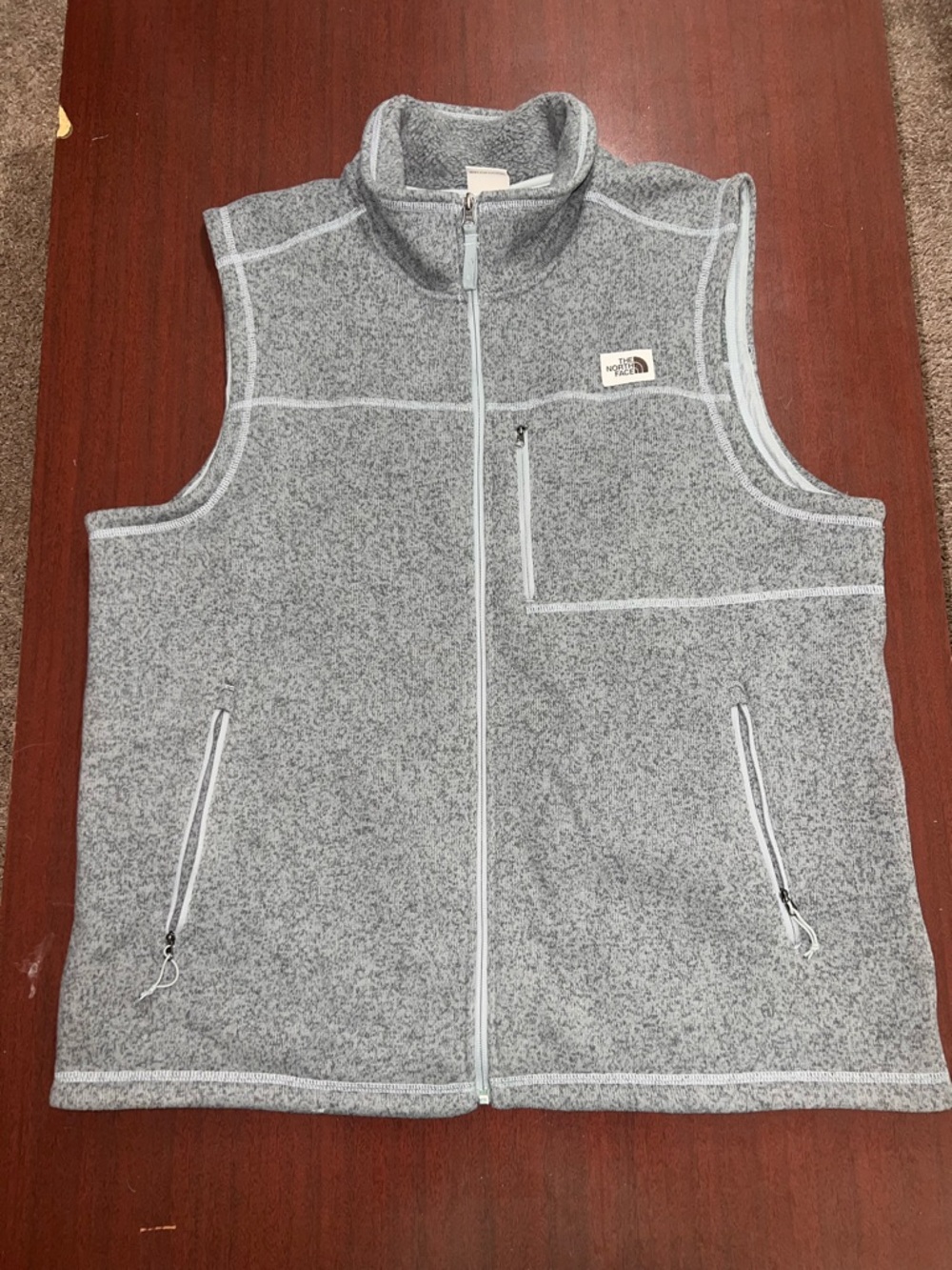 The North Face Light Gray Heather Fleece Vest